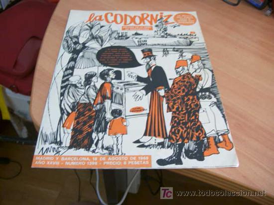 Coleccionismo de Revistas y Peri&oacute;dicos: LA CODORNIZ . N&ordm; 1396 18- AGOSTO - 1968