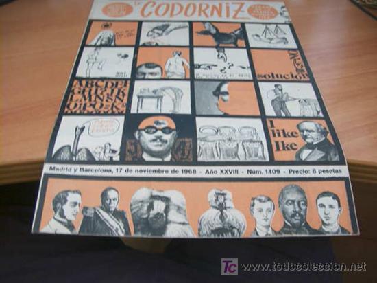 Coleccionismo de Revistas y Peri&oacute;dicos: LA CODORNIZ . N&ordm; 1409 ( 17 - NOVIEMBRE - 1968 )