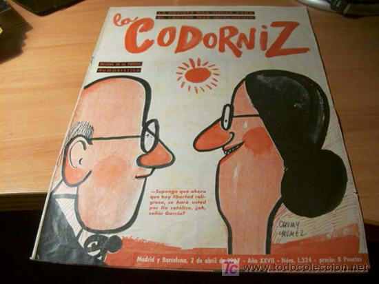 Coleccionismo de Revistas y Peri&oacute;dicos: LA CODORNIZ . N&ordm; 1324 ( 2 - ABRIL - 1967 )