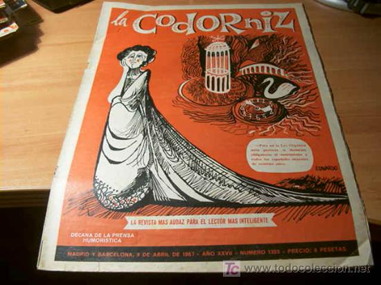 Coleccionismo de Revistas y Peri&oacute;dicos: LA CODORNIZ . N&ordm; 1325 ( 9 - ABRIL - 1967 )