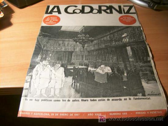 Coleccionismo de Revistas y Peri&oacute;dicos: LA CODORNIZ . N&ordm; 1315 ( 29 - ENERO - 1967 )