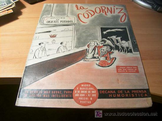 Coleccionismo de Revistas y Peri&oacute;dicos: LA CODORNIZ .  N&ordm; 1312 ( 8 - ENERO - 1967 )
