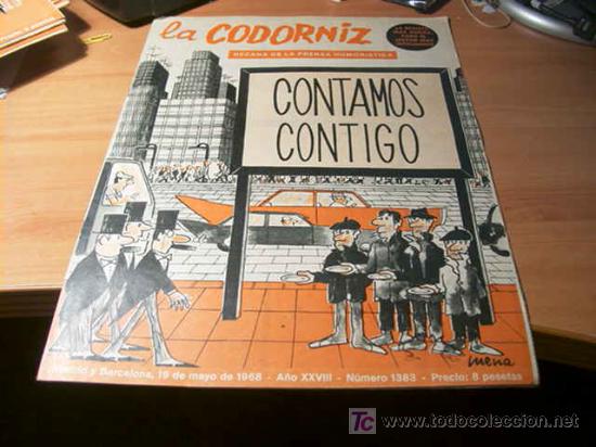 Coleccionismo de Revistas y Peri&oacute;dicos: LA CODORNIZ .  N&ordm; 1383 ( 19 - MAYO - 1968 )
