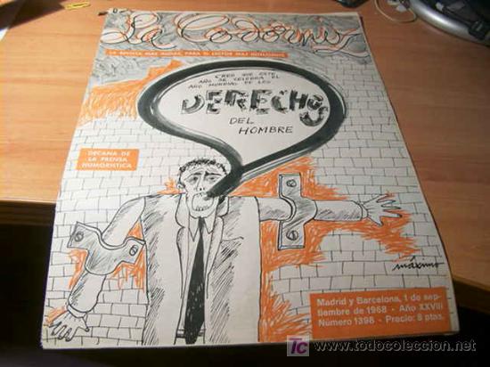 Coleccionismo de Revistas y Peri&oacute;dicos: LA CODORNIZ .  N&ordm; 1398 ( 1 - SEPTIEMBRE - 1968 )