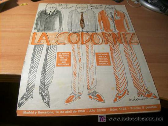 Coleccionismo de Revistas y Peri&oacute;dicos: LA CODORNIZ .  N&ordm; 1378 ( 14 - ABRIL - 1968 )