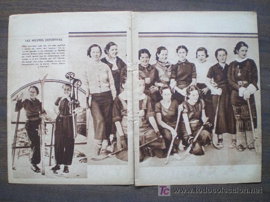 Coleccionismo de revistas y peri&oacute;dicos: RECORTE DE PRENSA 1935 - DEPORTE FEMENINO (HOCKEY ATLETICO DE MADRID CLUB DE CAMPO - ESQUI)