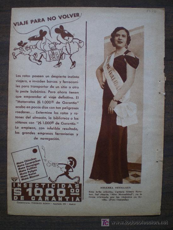 Coleccionismo de Revistas y Peri&oacute;dicos: RECORTE DE PRENSA 1935 - MISS MUTUALIDAD DE SEVILLA, SE&Ntilde;ORITA CARMEN GOMEZ ESCOBAR