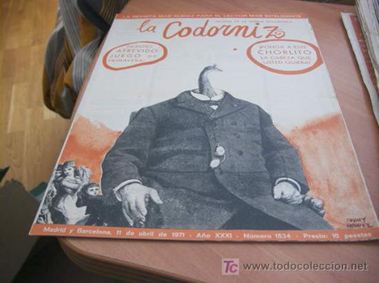 Coleccionismo de Revistas y Peri&oacute;dicos: LA CODORNIZ . N&ordm; 1534 ( 11 - ABRIL - 1971 )
