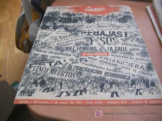 Coleccionismo de Revistas y Peri&oacute;dicos: LA CODORNIZ . N&ordm; 1537 ( 2 - MAYO - 1971 )