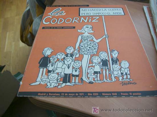Coleccionismo de Revistas y Peri&oacute;dicos: LA CODORNIZ . N&ordm; 1540 ( 23 - MAYO - 1971 )