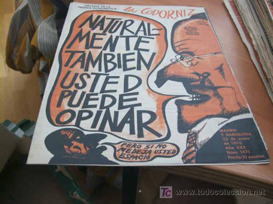 Coleccionismo de Revistas y Peri&oacute;dicos: LA CODORNIZ . N&ordm; 1471 ( 25 - ENERO - 1970 )
