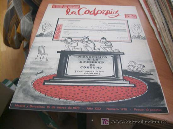 Coleccionismo de Revistas y Peri&oacute;dicos: LA CODORNIZ . N&ordm; 1478 ( 15 - MARZO - 1970 )