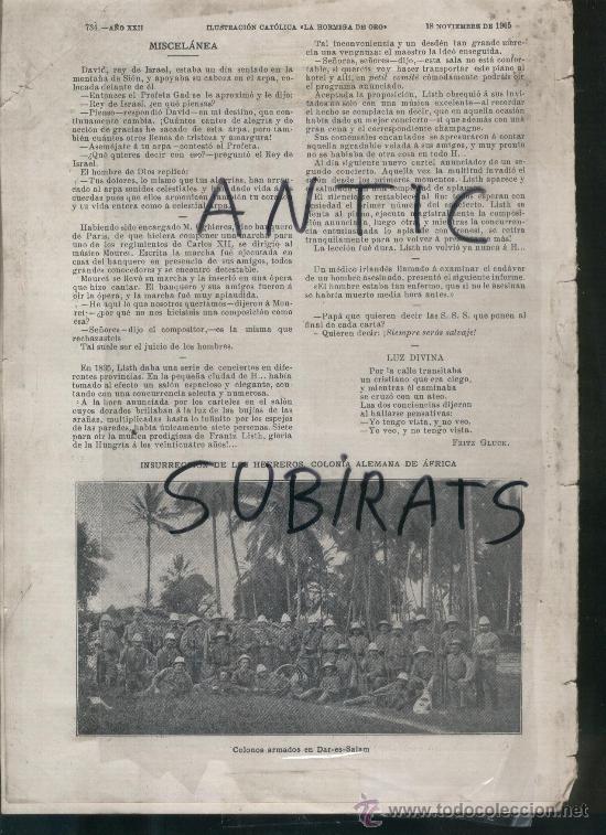 Coleccionismo de Revistas y Peri&oacute;dicos: ILUSTRACION IBERICA.46. 18-11-1905.MUERTE DE SANTA CECILIA.INSURRECCION EN LA AFRICA ALEMANA.SUDAN.