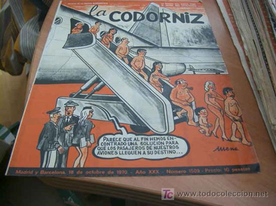 Coleccionismo de Revistas y Peri&oacute;dicos: LA CODORNIZ . N&ordm; 1509 ( 18 - OCTUBRE - 1970 )