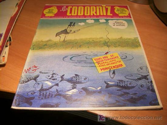 Coleccionismo de Revistas y Peri&oacute;dicos: LA CODORNIZ .  N&ordm; 1612 ( 8 - OCTUBRE - 1972 )