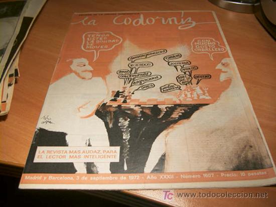 Coleccionismo de Revistas y Peri&oacute;dicos: LA CODORNIZ .  N&ordm; 1607 ( 3 - SEPTIEMBRE - 1972 )