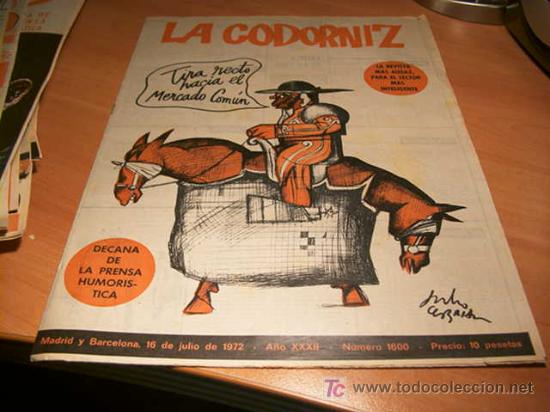 Coleccionismo de Revistas y Peri&oacute;dicos: LA CODORNIZ .  N&ordm; 1600 ( 16 - JULIO - 1972 )