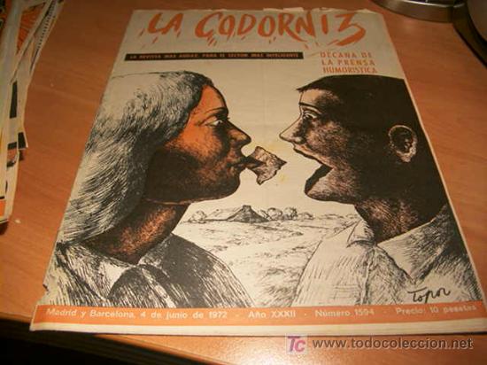 Coleccionismo de Revistas y Peri&oacute;dicos: LA CODORNIZ .  N&ordm; 1594 ( 4 - JUNIO - 1972 )