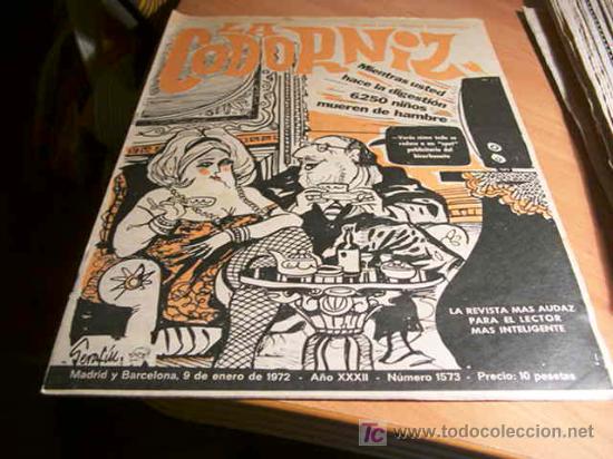 Coleccionismo de Revistas y Peri&oacute;dicos: LA CODORNIZ .  N&ordm; 1573 ( 9 - ENERO - 1972 )