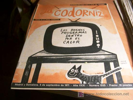 Coleccionismo de Revistas y Peri&oacute;dicos: LA CODORNIZ .  N&ordm; 1555 ( 5 - SEPTIEMBRE - 1971 )