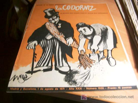 Coleccionismo de Revistas y Peri&oacute;dicos: LA CODORNIZ .  N&ordm; 1550 ( 1 - AGOSTO - 1971 )