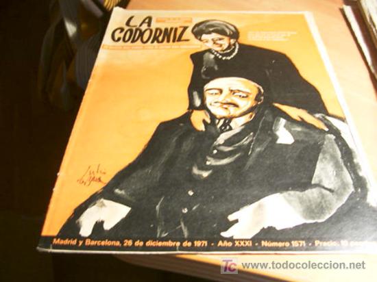 Coleccionismo de Revistas y Peri&oacute;dicos: LA CODORNIZ .  N&ordm; 1571 ( 26 - DICIEMBRE - 1971 )