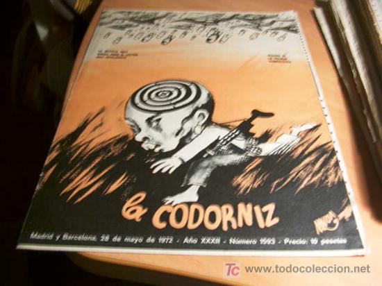 Coleccionismo de Revistas y Peri&oacute;dicos: LA CODORNIZ .  N&ordm; 1593 ( 28 - MAYO - 1972 )