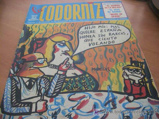 Coleccionismo de Revistas y Peri&oacute;dicos: LA CODORNIZ . N&ordm; 1705 ( 24 - NOVIEMBRE - 1974 )