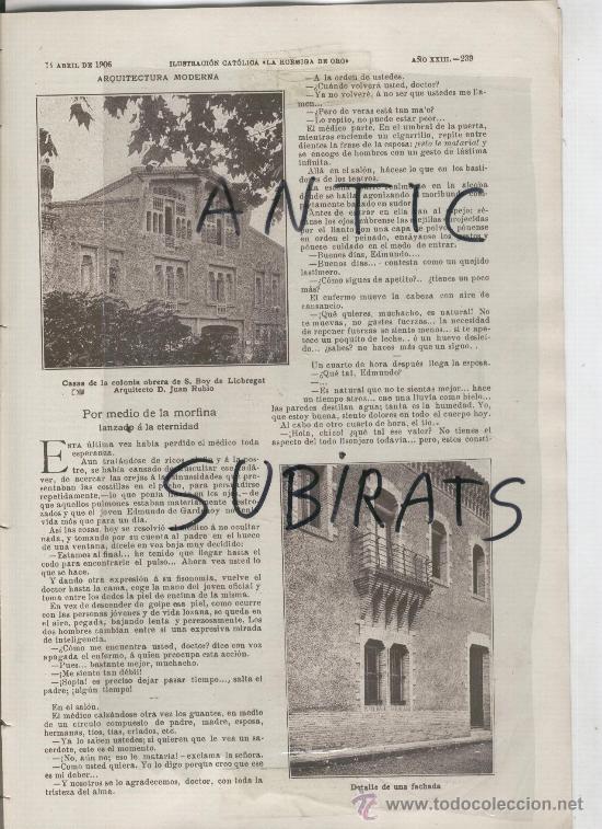 Collection Magazines and Newspapers: ILUSTRACION CATOLICA A&Ntilde;O 1906 EUNATE JUAN RUBIO SANT BOI DE LLOBREGAT DEMOLICION MURALLAS CADIZ