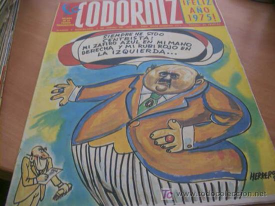 Coleccionismo de Revistas y Peri&oacute;dicos: LA CODORNIZ .  N&ordm; 1711 ( 5 - ENERO - 1975 )
