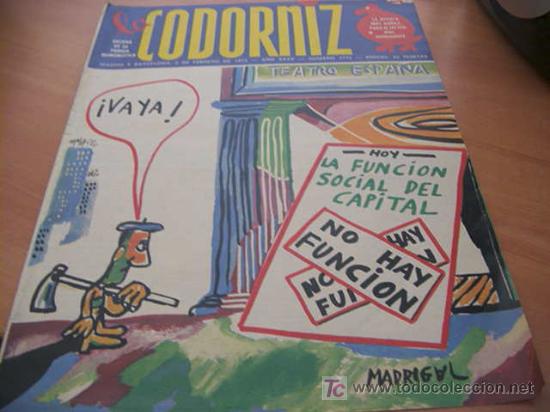 Coleccionismo de Revistas y Peri&oacute;dicos: LA CODORNIZ .N&ordm; 1669 ( 2 - FEBRERO - 1974 )