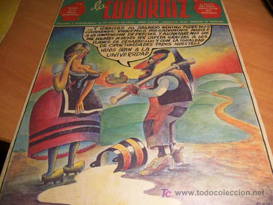 Coleccionismo de Revistas y Peri&oacute;dicos: LA CODORNIZ . N&ordm; 1625 ( 14 - ENERO - 1973 )