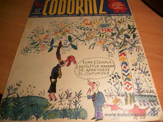 Coleccionismo de Revistas y Peri&oacute;dicos: LA CODORNIZ . N&ordm; 1662 ( 27 - ENERO - 1974 )
