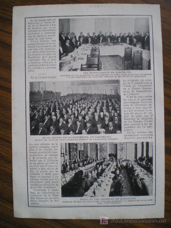 Coleccionismo de Revistas y Peri&oacute;dicos: RECORTE DE PRENSA 1916 - BARCELONA VITICULTORES - TOROS FERIA SEVILLA VICENTE PASTOR JOSELITO GAONA