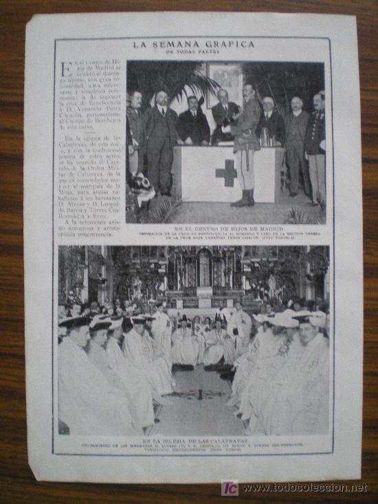 Collection Magazines and Newspapers: RECORTE DE PRENSA 1916 - CRUZ ROJA VENANCIO PEREZ CHACON BARON Y TORRES CEA-BERMUDEZ CALATRAVAS