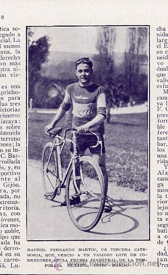 Coleccionismo de revistas y peri&oacute;dicos: CICLISMO 1929 MADRID FERNANDO MARTIN RETAL REVISTA