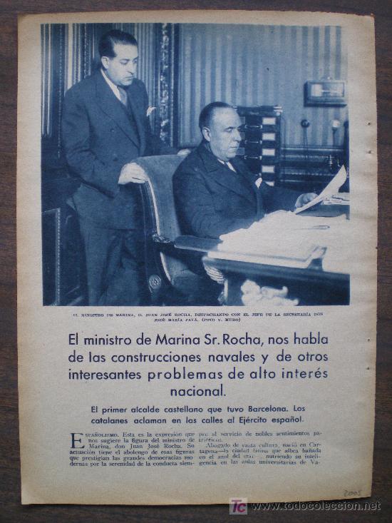 Coleccionismo de revistas y peri&oacute;dicos: RECORTE DE PRENSA 1934 - D: JUAN JOSE ROCHA (MINISTRO DE MARINA) Y D. JOSE MARIA PAYA