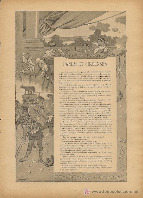 Coleccionismo de Revistas y Peri&oacute;dicos: Panem et circenses / cuento romano de Luis Royo Villanova - 1896