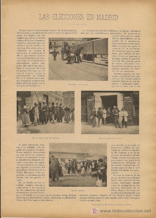 Coleccionismo de Revistas y Peri&oacute;dicos: Las elecciones en Madrid / art&iacute;culo de Luis Royo Villanova -1896