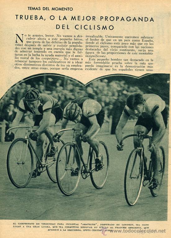 Coleccionismo de revistas y peri&oacute;dicos: CICLISMO 1933 TRUEBA HOJA REVISTA