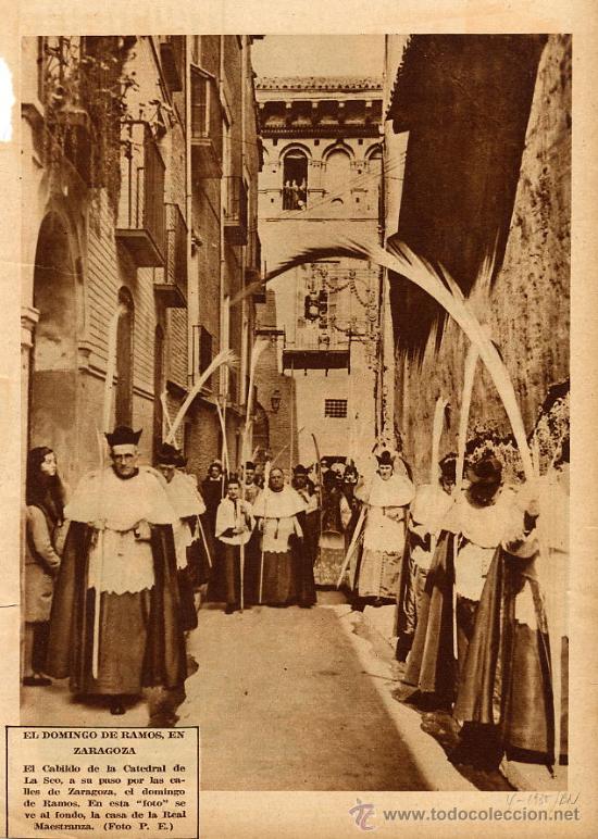 Coleccionismo de Revistas y Peri&oacute;dicos: ZARAGOZA 1935 SEMANA SANTA DOMINGO RAMOS HOJA REVISTA