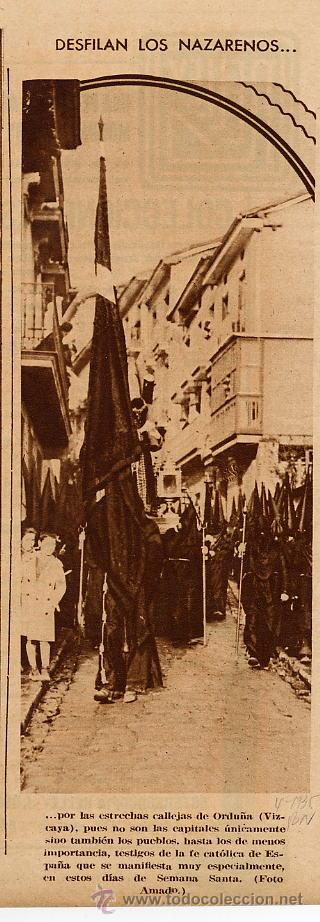 Coleccionismo de Revistas y Peri&oacute;dicos: ORDU&Ntilde;A 1935  NAZARENOS SEMANA SANTA RETAL REVISTA