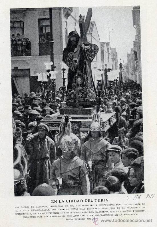 Coleccionismo de Revistas y Peri&oacute;dicos: VALENCIA 1935 SEMANA SANTA NAZARENO HOJA REVISTA
