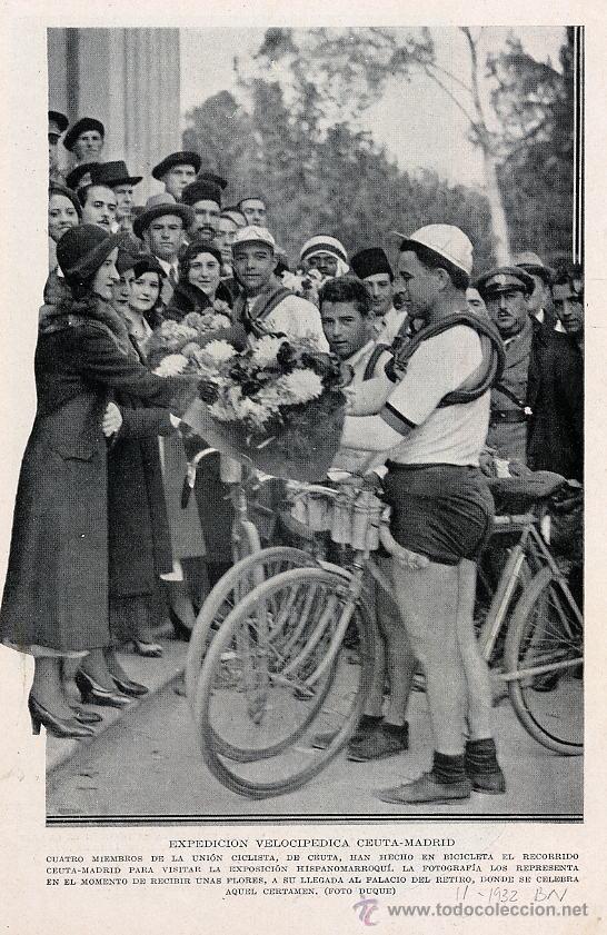 Coleccionismo de revistas y peri&oacute;dicos: CICLISMO 1932  CEUTA-MADRID  HOJA REVISTA