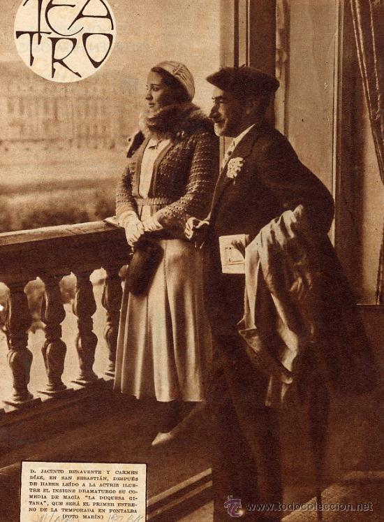 Coleccionismo de Revistas y Peri&oacute;dicos: CARMEN DIAZ 1932 ACTRIZ CON JACINTO BENAVENTE HOJA REVISTA
