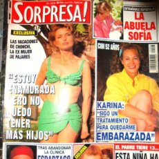 Coleccionismo de Revistas y Periódicos: REVISTA SORPRESA Nº 8, 3-08-1998, KARINA, ESPARTACO Y CHONCHI EN PORTADA