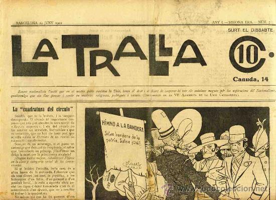 Coleccionismo de revistas y peri&oacute;dicos: Revista nacionalista catalana LA TRALLA del 24-6-1922
