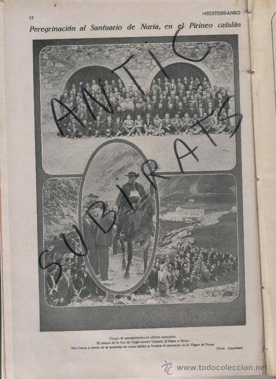 Sammeln von Zeitschriften und Zeitungen: MEDITERRANEO 1927 BISBE DE LA SEU A NURIA.CIRCUITO LASARTE.VILLAVIEJO.BOMBEROS DE SABADELL CALPE