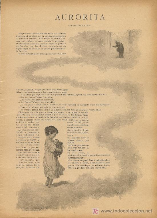 Coleccionismo de revistas y peri&oacute;dicos: Aurorita. Cuento para ni&ntilde;os / Gustavo Droz; dibujos de M&eacute;ndez Bringa - 1896