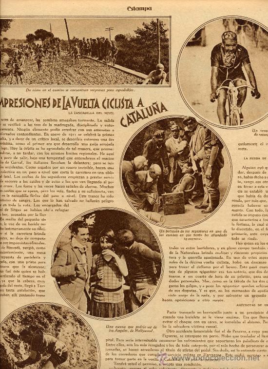 Coleccionismo de revistas y peri&oacute;dicos: CICLISMO 1928 VUELTA CATALU&Ntilde;A HOJA REVISTA